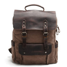 Load image into Gallery viewer, Blue dark brown backpack