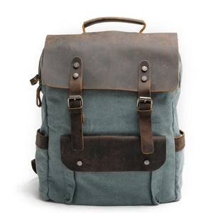 Blue dark brown backpack