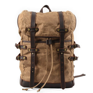 Hard dark brown backpack