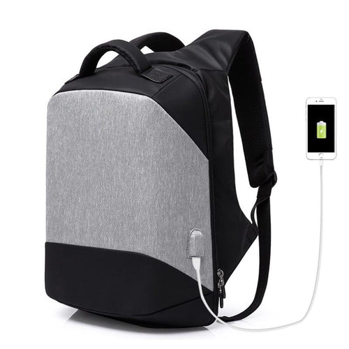 Black-Grey USB rechargeable backpack