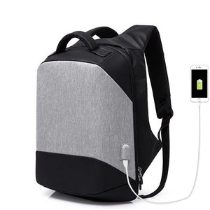 Black-Grey USB rechargeable backpack