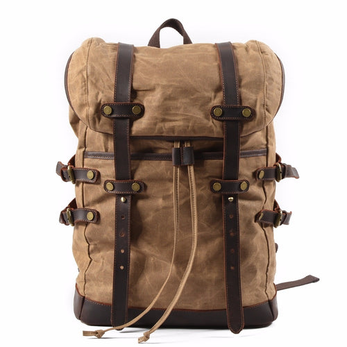 Hard brown backpack