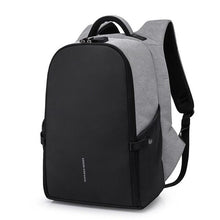 Load image into Gallery viewer, Kaka Bag Serıes black-grey USB rechargeable backpack