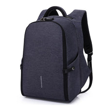 Load image into Gallery viewer, Kaka Bag Serıes black-grey USB rechargeable backpack