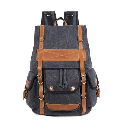 Brown leather belt backpack