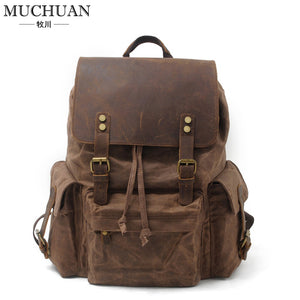 Yellow brown backpack