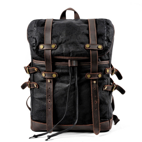 Hard dark brown backpack